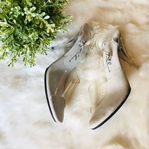 Lucite clear heels size 10